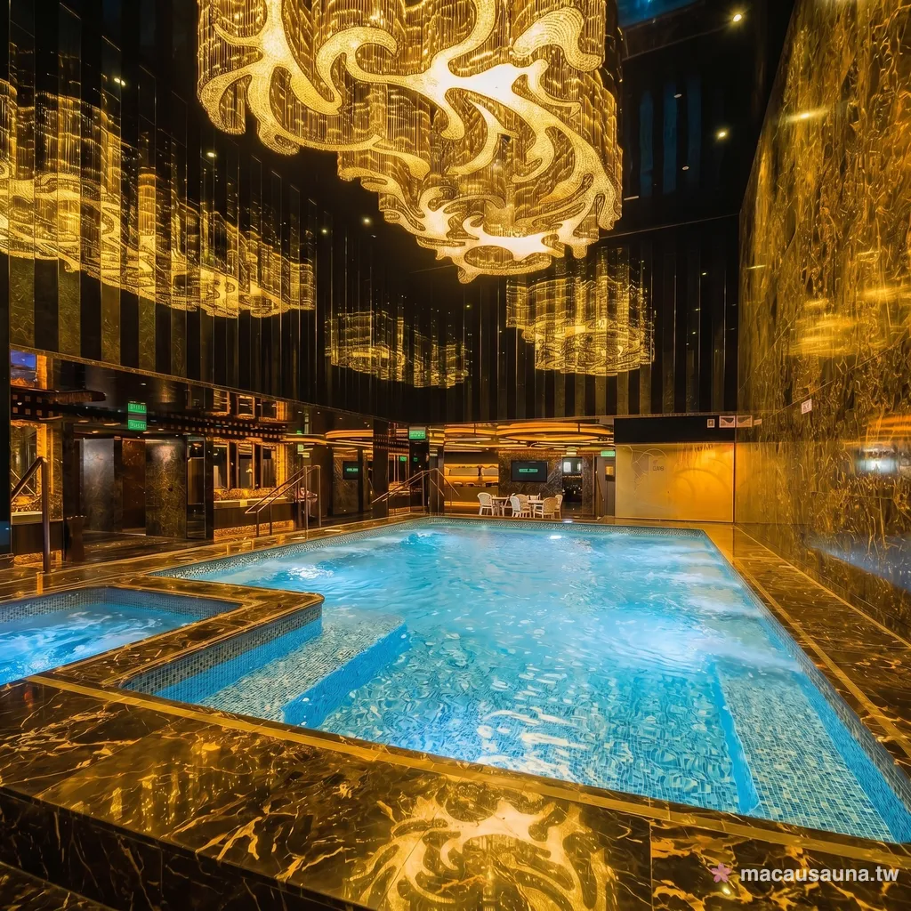 Gold marble bath pool — the venue side of a Macau night