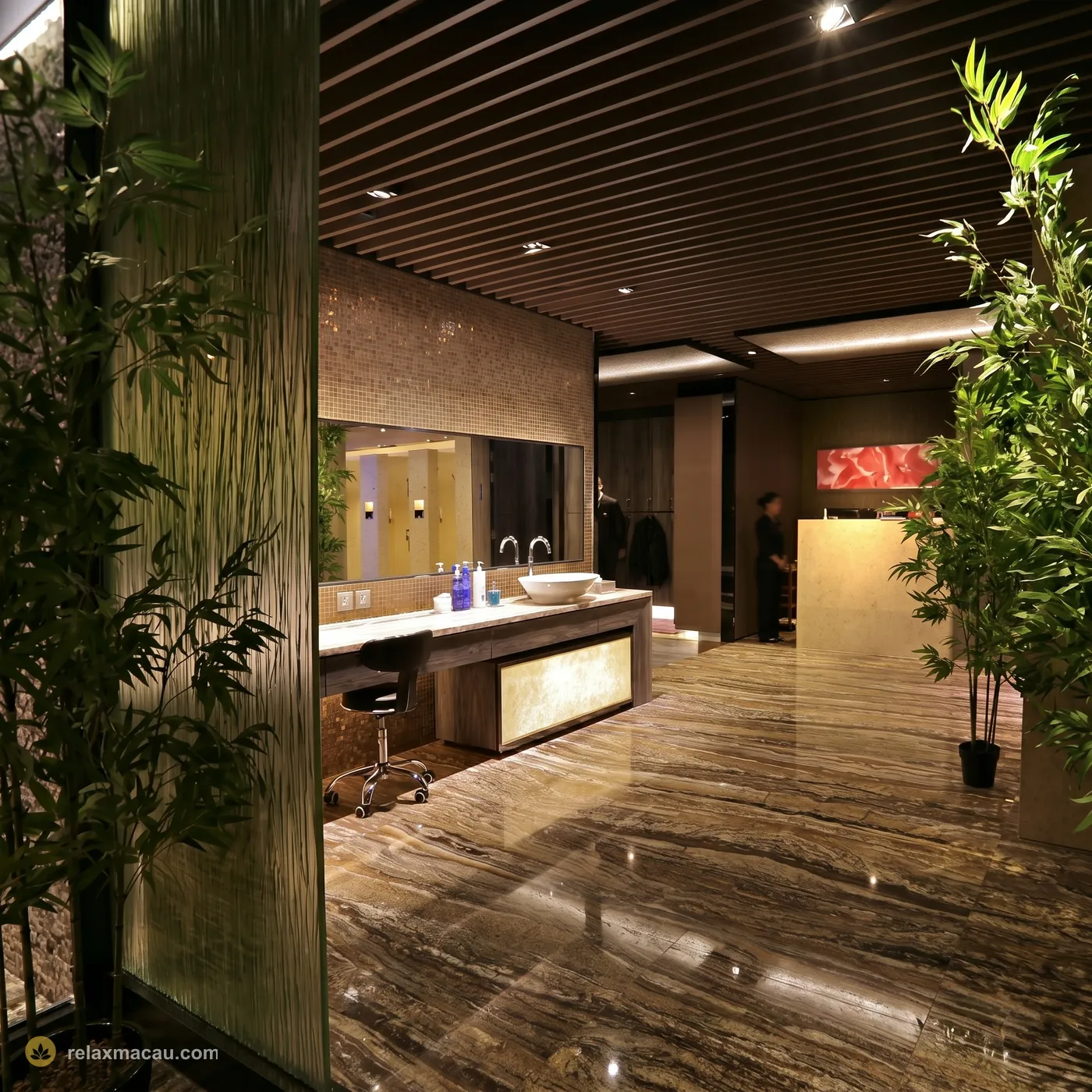 Number One Sauna changing-room vanity