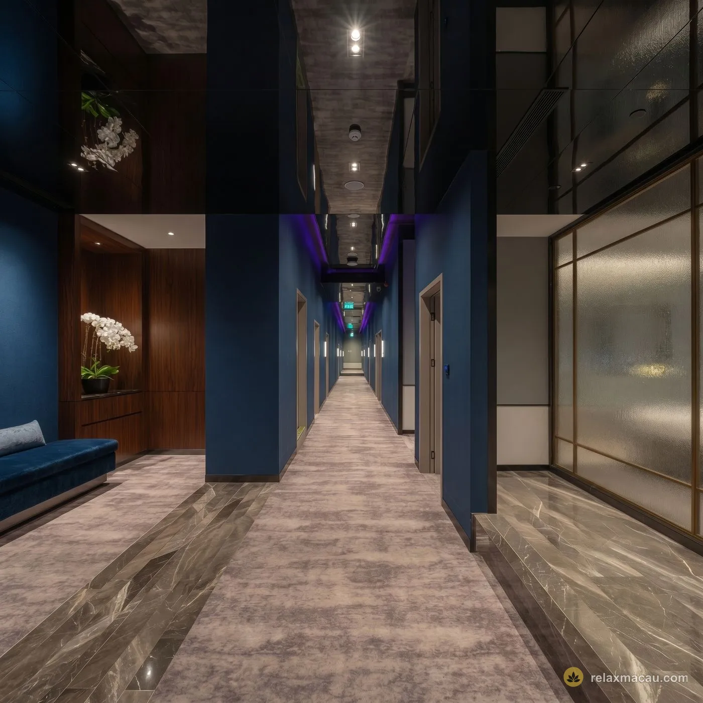 Shang Pin Spa private-room corridor