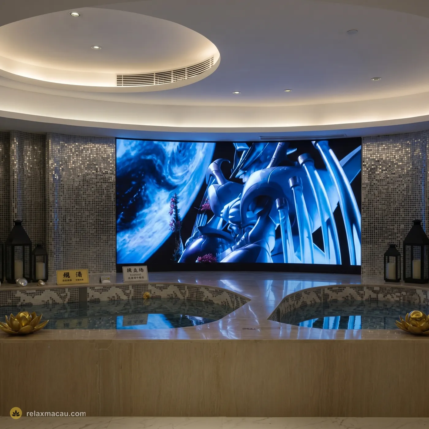 East Castle Spa LED stage bath pool